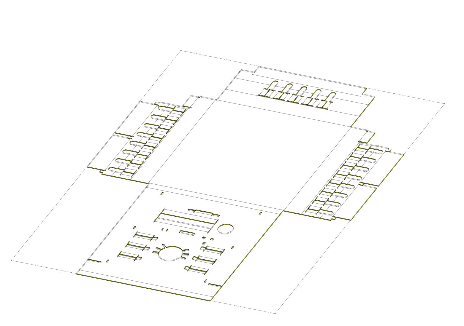 CAD cut layout of the Light-IT cardboard package