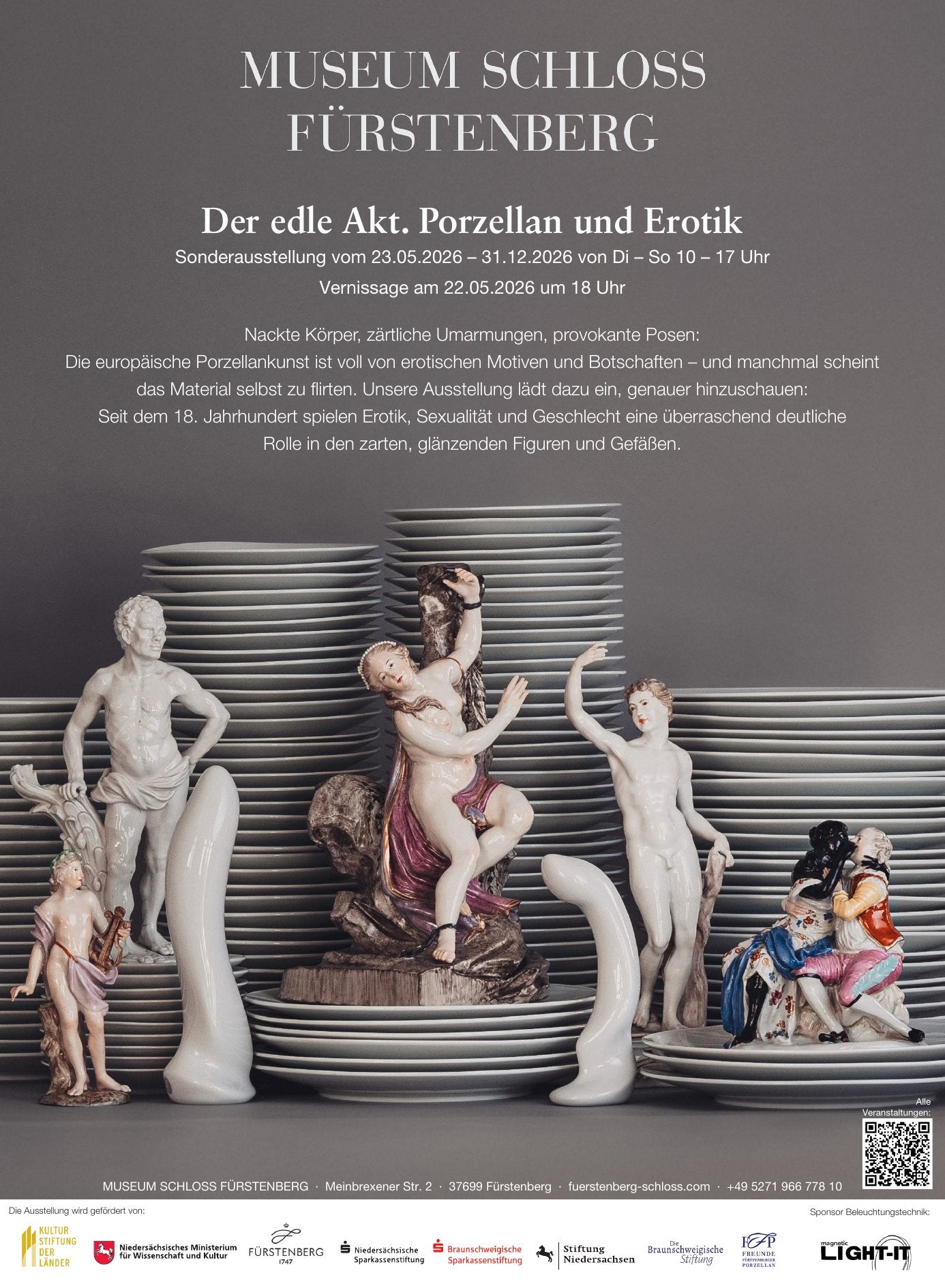 Preview of the exhibition announcement for Der edle Akt at Museum Schloss Fürstenberg